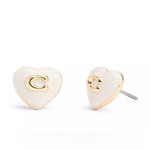 COACH Signature Heart Stud Earrings